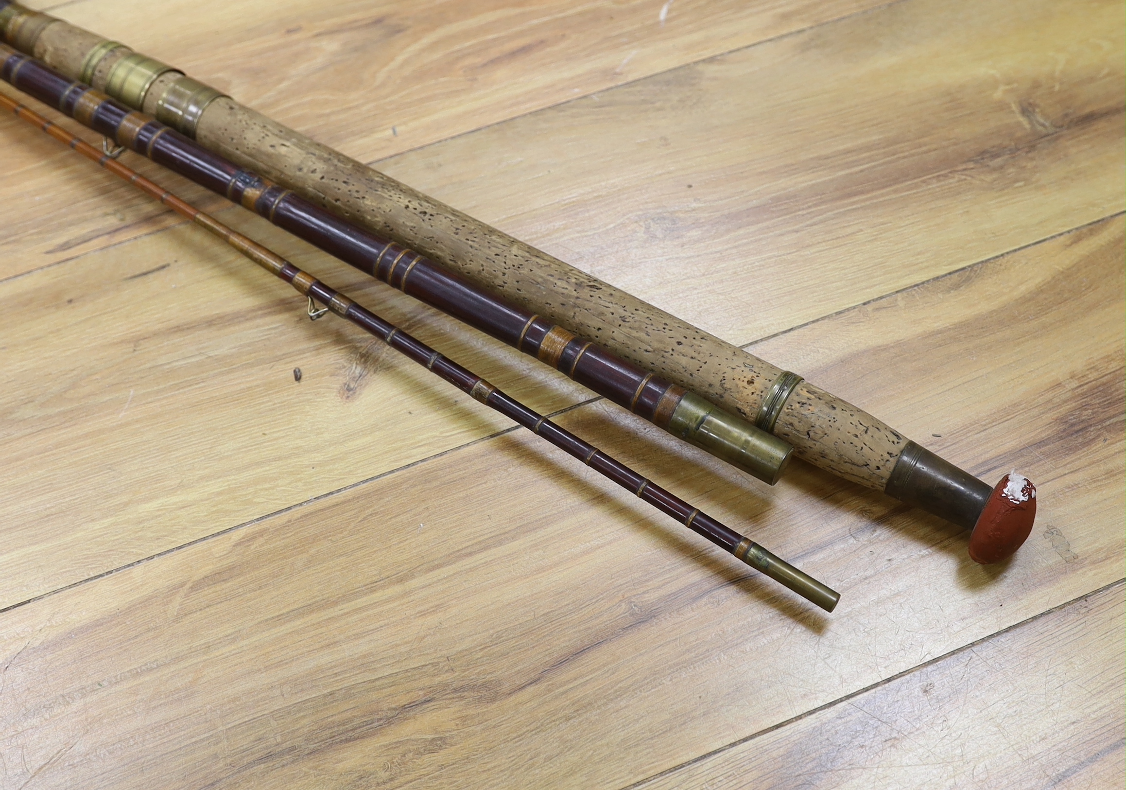 An Anglers Depot of Brighton split cane fishing rod